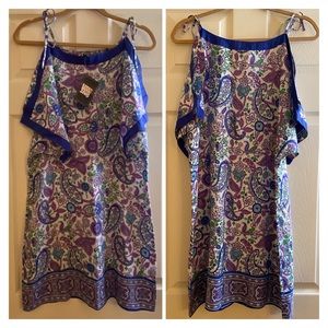 NWT Lucky Brand Silk Cold Shouldered Mini Shift